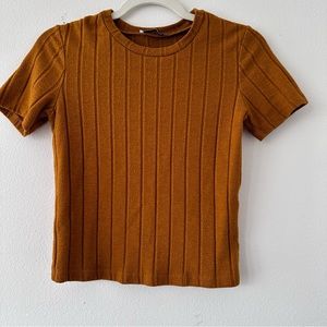 Zara orange/mustard sweater tee